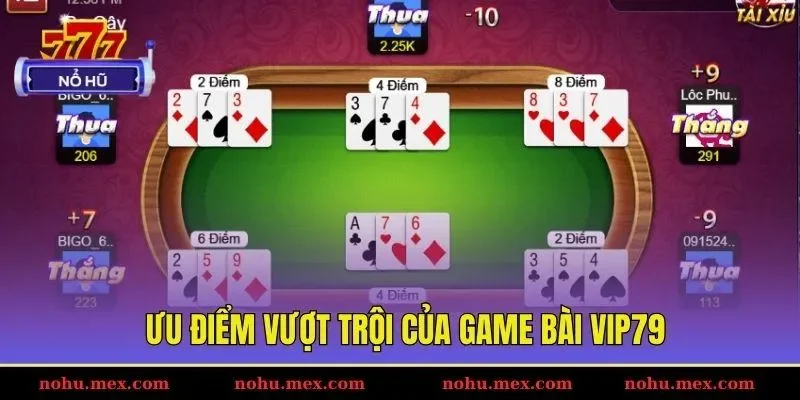 Ưu điểm vượt trội của game b&agrave;i Vip79